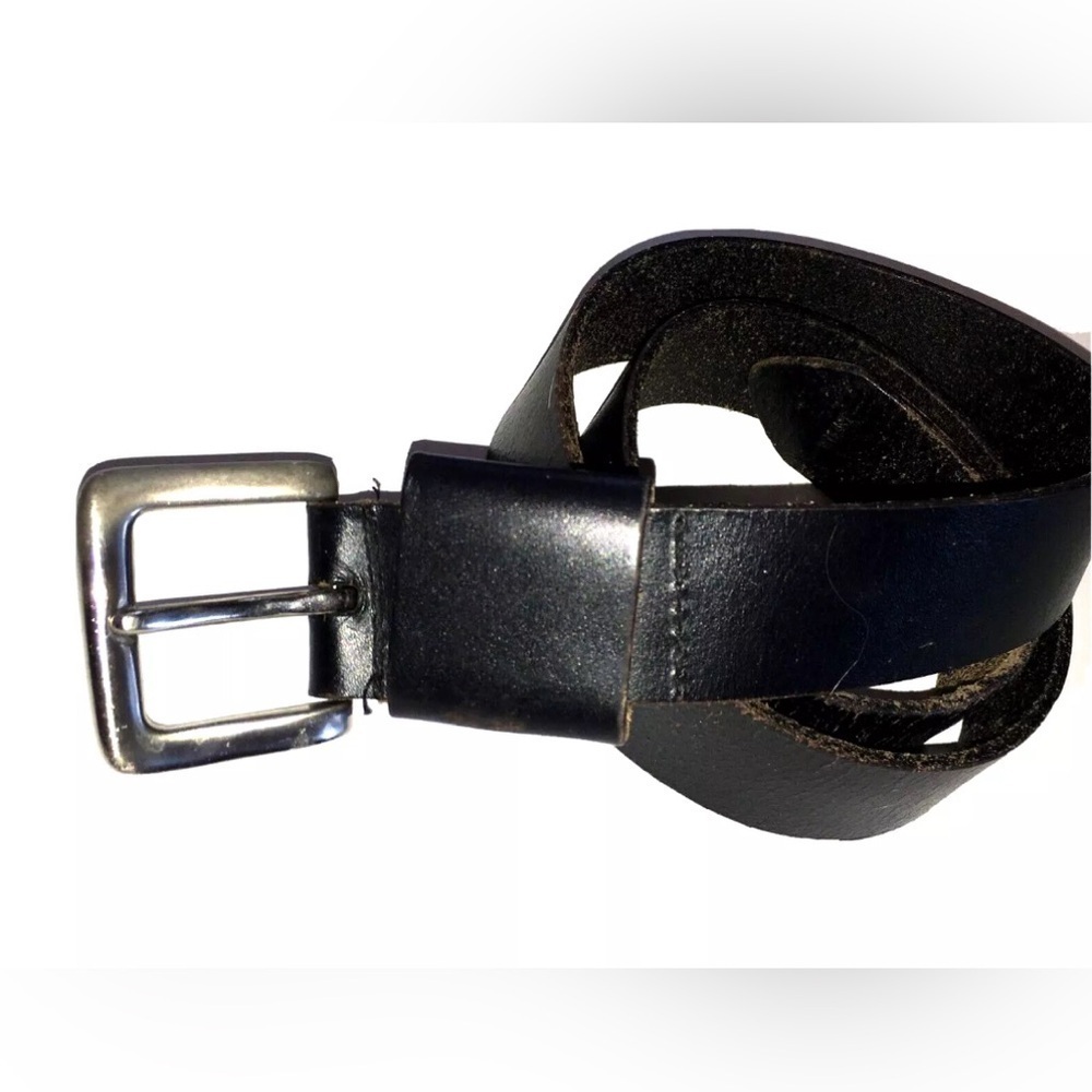 Leather Belt, Vintage Saddle Leather Unique Design Mens L